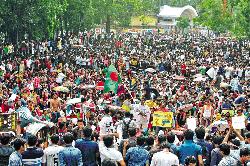 Agitating students rock country for quota reform, bring capital to a halt