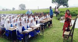 Classroom under open sky