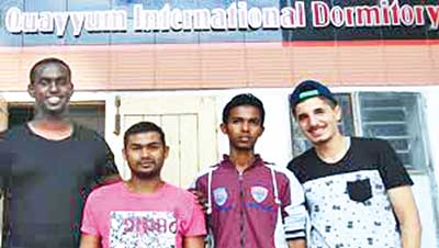The foreign students at Rajshahi University.