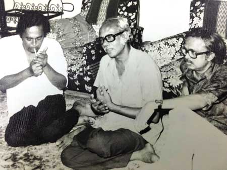 Belal Chowdhury, Shakti Chattopadhyay and Sikdar Aminul Haq in 1987 in Dhaka.