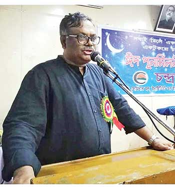 Architect Ziaul Huq Chowdhury, president of the forum speaks at the event