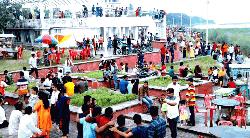 Wave of joy on Padma river bank