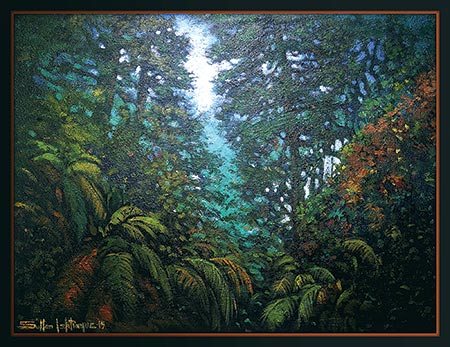 A nature- inspired painting by the artist 