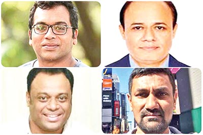Clockwise from top-left-Iresh Zaker, Monowar Hossain Pathan, Muzibur Rahman Mujib and Saju Muntasir