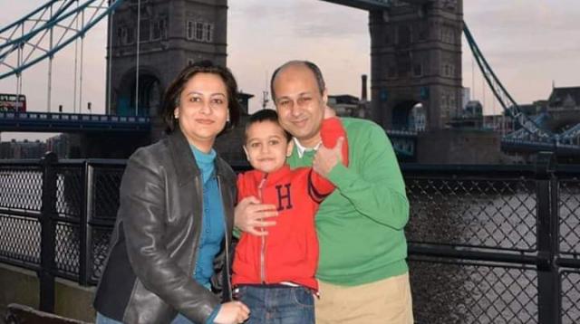 Mashiul Haque Chowdhury, his son Zayan and wife Sheikh Amena Sultana Sonia