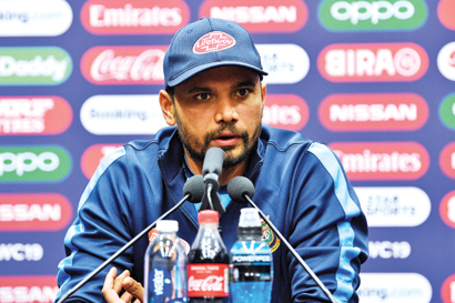 Bangladesh's captain Mashrafe Mortaza at a press conference at The County Ground in Taunton on June 16.	Photo: AFP