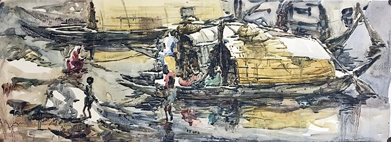 Gallerist Goutam Chakraborty and Hamiduzzaman Khan