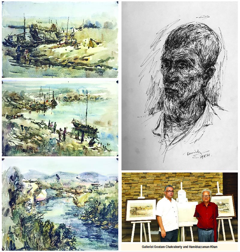 Gallerist Goutam Chakraborty and Hamiduzzaman Khan