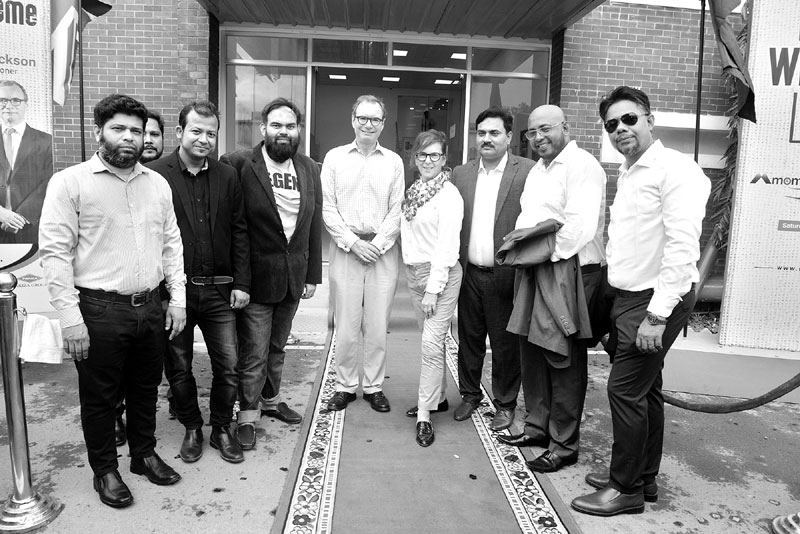 British High Commissioner to Bangladesh Robert Chatterton Dickson and his wife Teresa Albor visited Momtex Expo Limited, a sister concern of Pakiza Group at Panchdona in Narsingdi recently.	photo : observer