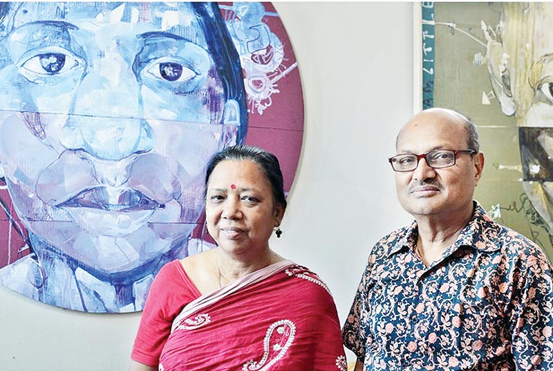 Tandra Das with her husband seasoned painter Ranjit Das