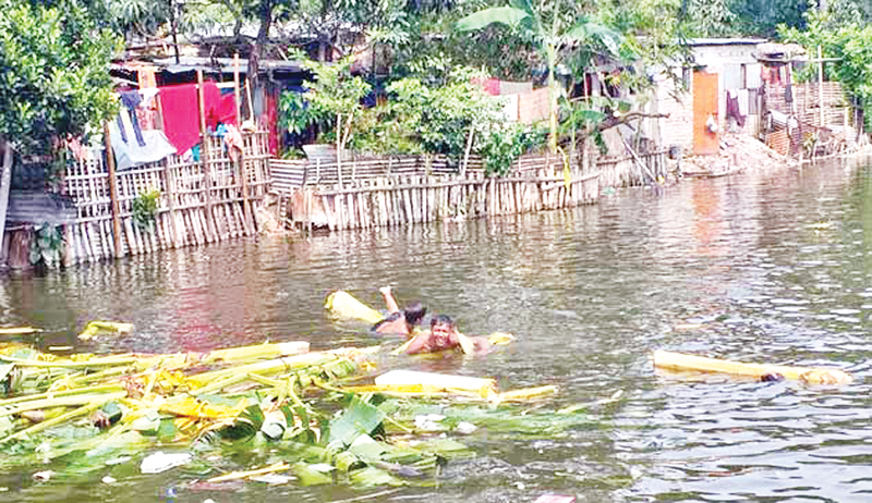The  pond in Harijan Palli. 	photo: Observer 
