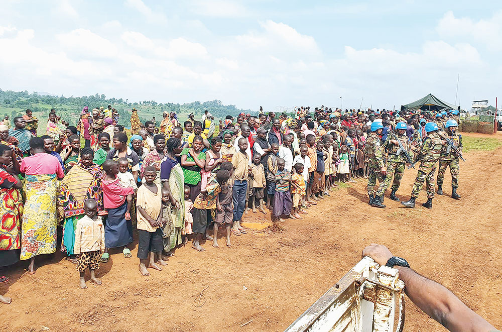 Bangladesh Army peacekeepers have protected some 21,000 Hema herders from attacks of Lendu farmers over grazing rights in the last eight months. Bangladeshi peacekeepers of BANRDB's Roe Camp for the Internal Displaced Persons seen on patrol at Roe in the Democratic Republic of Congo. PHOTO: OBSERVER