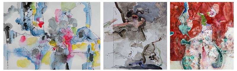 Artworks by Samarjit Roy Chowdhury, Monirul Islam and Mohammad Eunus 