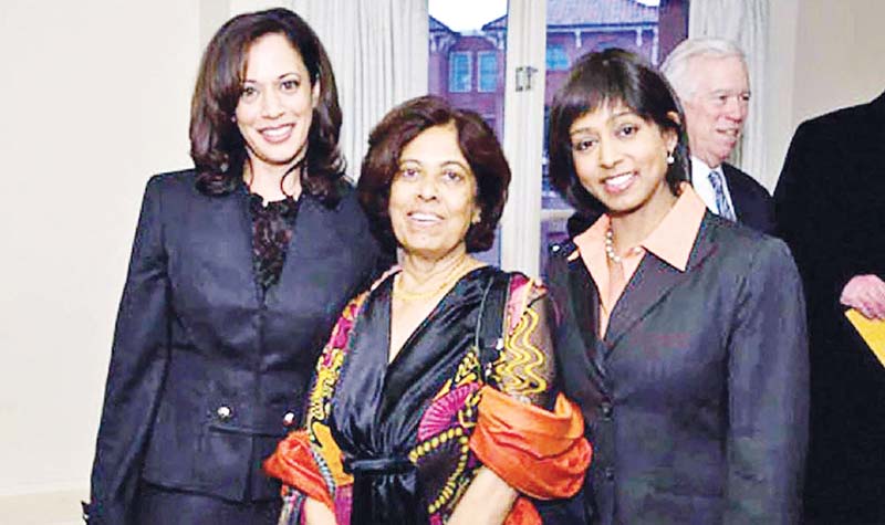 Sen. Harris with her mom and sister.