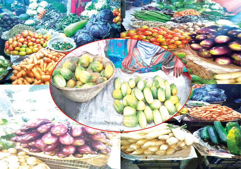 Poison-free vegetable being sold in Derai Upazila of Sunamganj.	photo: observer