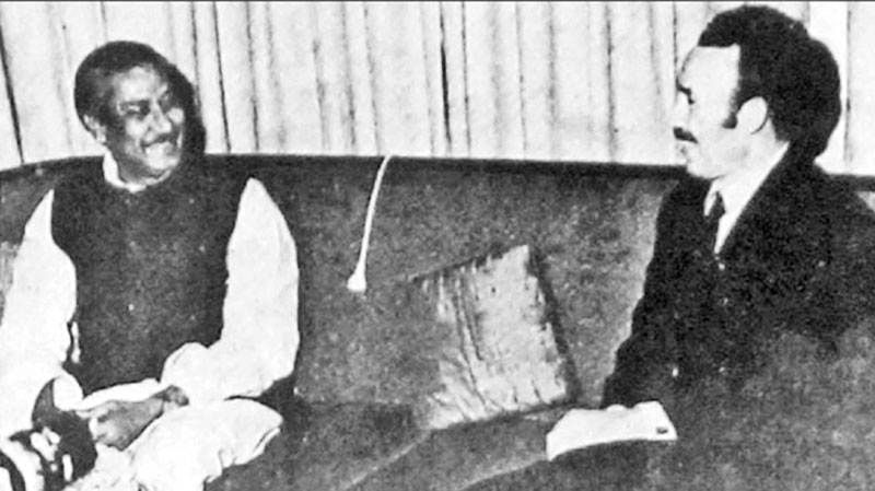 Algerian President Houari Boumediene with Prime Minister Bangabandhu Sheikh Mujibur Rahman at Bangabhaban