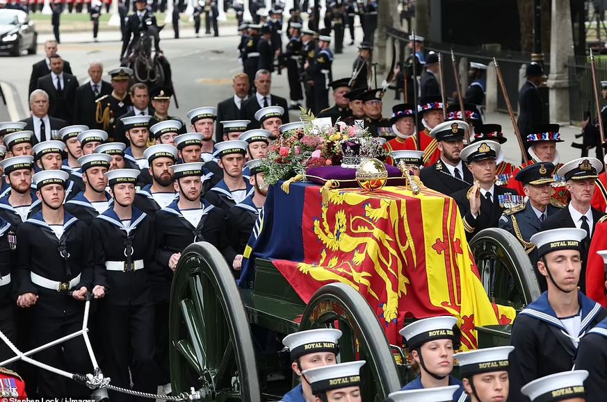 Queen’s coffin carried into Westminster Abbey for state funeral