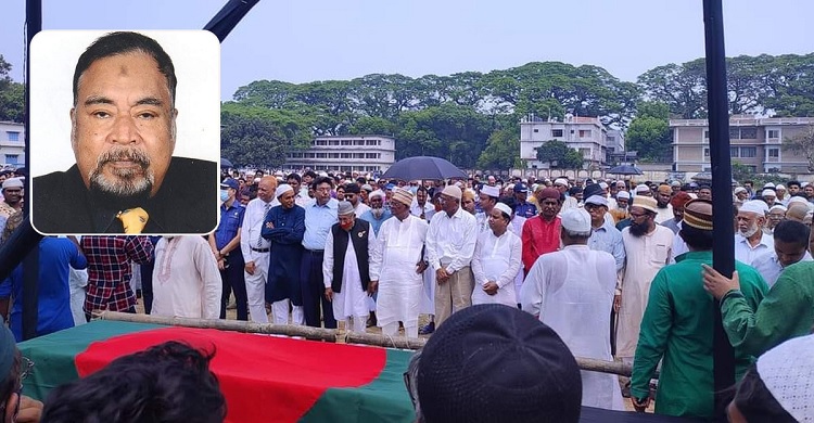The first namaj-e-janaza of Nur-e-Alam Siddiqui, one of the four key organisers, was held at Jhenidah Govt Boys School premises after Zohr prayer on Wednesday (March 29, 2023).