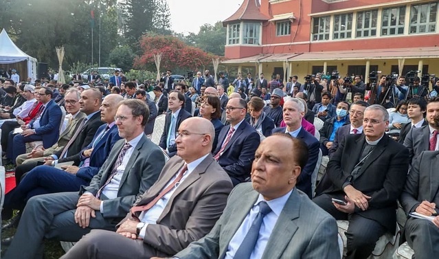 Diplomats stationed in Dhaka attend a 