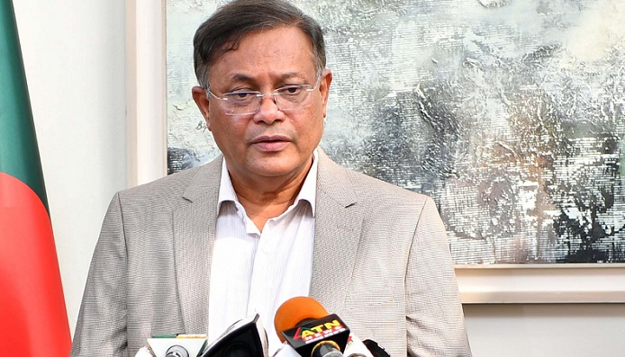 Foreign Minister Dr Hasan Mahmud speaks at the Ministry of Foreign Affairs on Thursday ((January 18, 2024). 