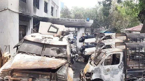 The file photo shows the damaged vehicles during the student movement in Chittagong. 