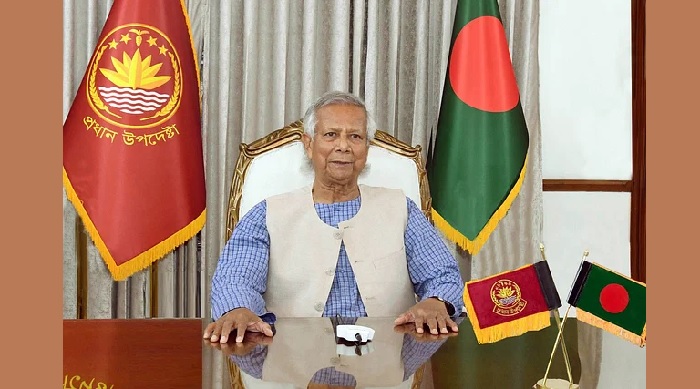  Chief Adviser Professor Dr Muhammad Yunus addresses the nation on Sunday (August 25) evening.