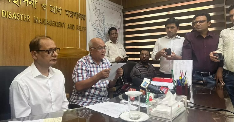 Disaster Management and Relief Ministry advisor Faruk-E-Azam speaks to the reporters at Bangladesh Secretariat on Tuesday