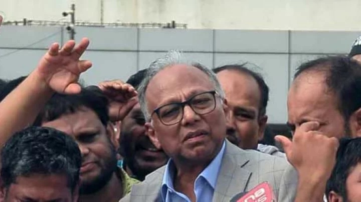 Mahmudur Rahman, the Daily Amar Desh editor, speaks at Hazrat Shahjalal International Airport upon his arrival in Dhaka on Friday morning