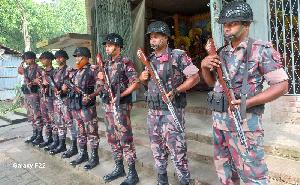 BGB enhances security at Satkhira Puja mandaps