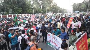 Protest erupts in front of Bangabhaban demanding president's resignation