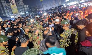 Students' stage blockade protesting harassment of BM College student