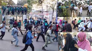 Police baton-charge MATS students during long march to secretariat 
