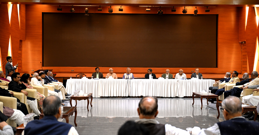 Chief Adviser Professor Muhammad Yunus on Saturday joined in the first meeting of the National Consensus Commission with the political parties at Foreign Service Academy. Photo: Chief Adviser GOB 