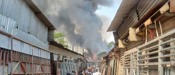 Fire at Bhashantek BRP slum