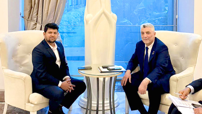 Turkish Minister of Trade Professor Ömer Bolat met with Bangladesh Information and Broadcasting Adviser Md. Mahfuj  Alam on the sidelines of the 