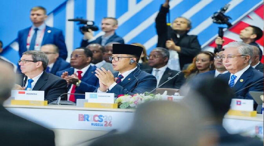 Indonesia’s Foreign Minister Sugiono attends the BRICS Summit in Kazan, Russia on Oct. 24, 2024. (Ministry of Foreign Affairs)