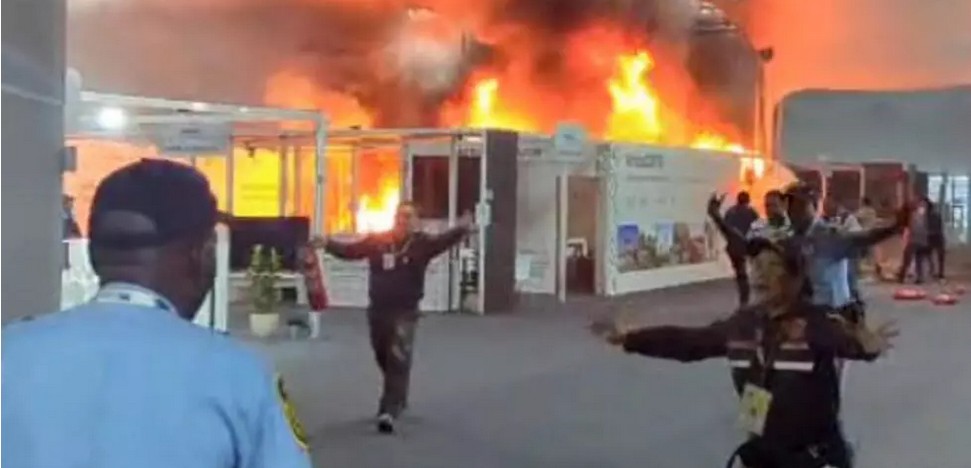 Fire breaks out at UN climate talks, forcing delay at critical phase