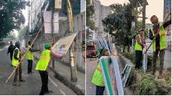 DNCC removes illegal banners, Festoons in capital's Mohakhali