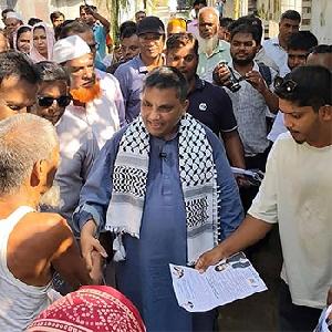Panchagarh-1 BNP candidate wears Keffiyeh in solidarity with Palestine