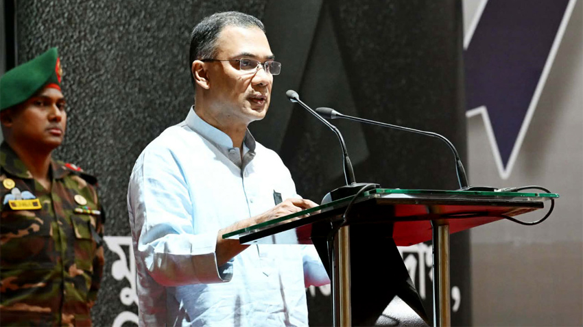 Prime Minister (PM) and BNP Chairman Tarique Rahman addresses an exchange session and iftar with families of the martyred army officers at Dhaka Cantonment on Wednesday, marking National Martyred Army Officers Day 2026. Photo: Collected