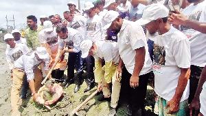Sohel Manzoor opens canal re-excavation at Bhandaria