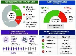 Over 60pc of population skip referendum vote