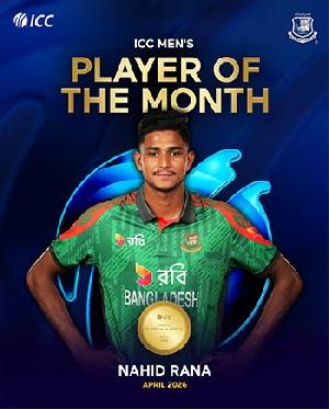 Nahid Rana wins ICC Player of the Month award
