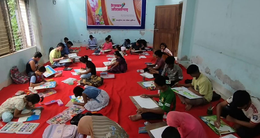Cultural unity council holds art competition for children in Munshiganj