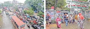 Heavy rain triggers waterlogging, traffic chaos