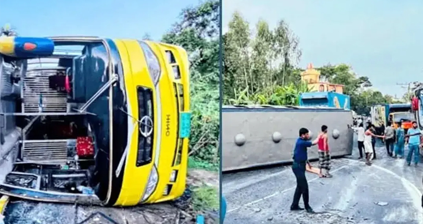 Bus overturns on Ctg-Cox's Bazar highway, 20 injured