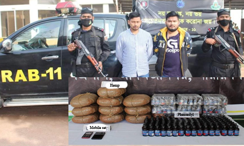 Two drug peddlers held in Narayanganj