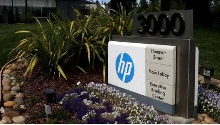A sign outside of the Hewlett-Packard headquarters in California — AFP Photo