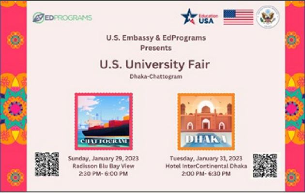 US Embassy to host university fairs in Dhaka, Chattogram