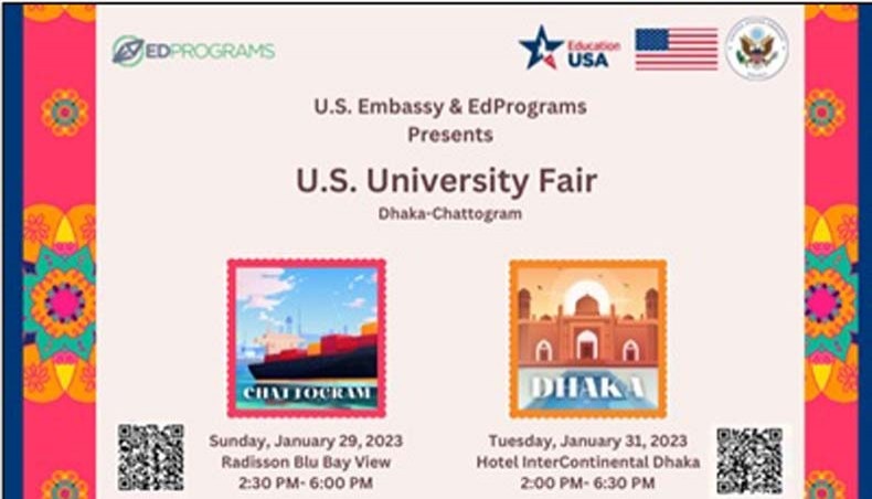 US Embassy to host university fairs in Dhaka and Chattogram